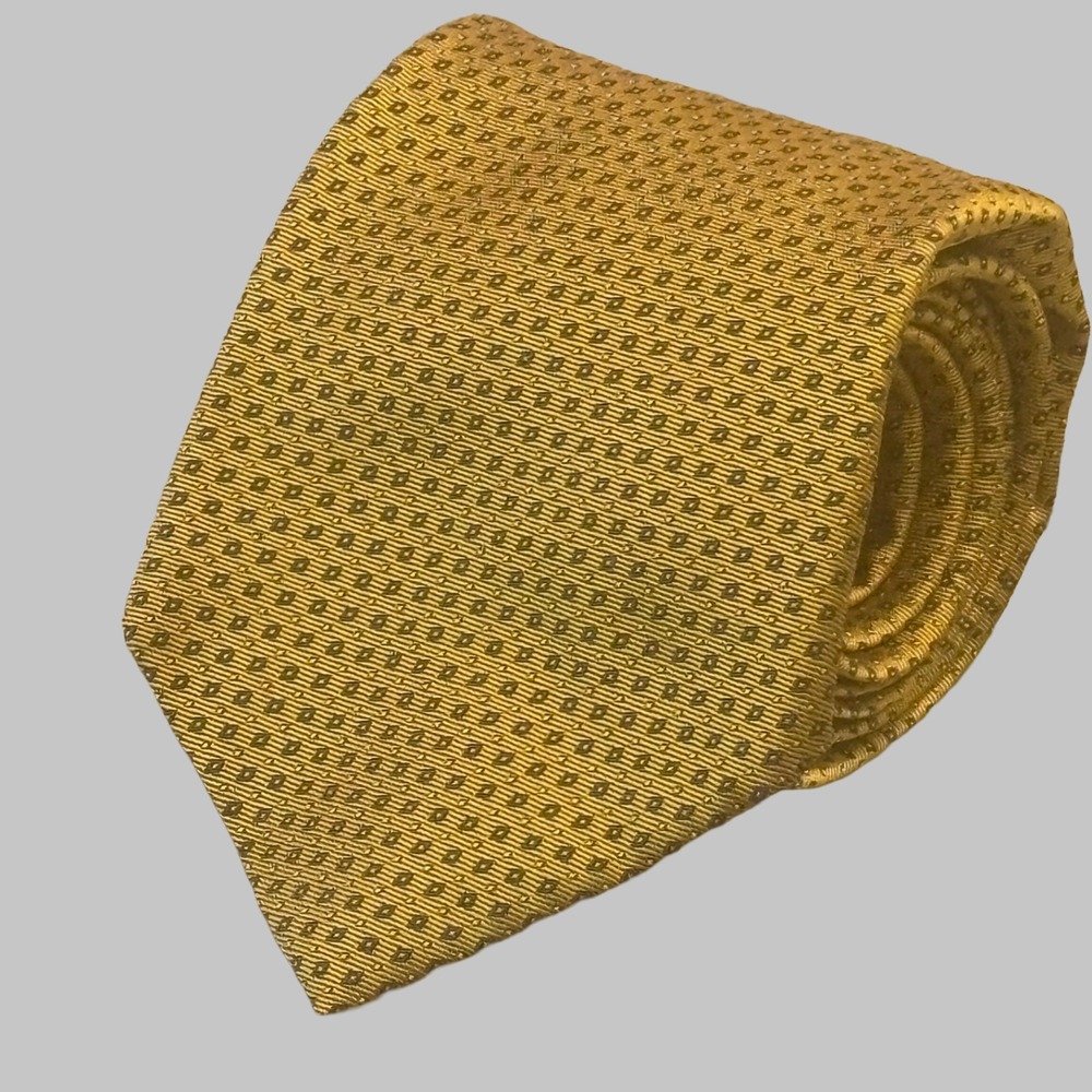 Robert Talbott Best Of Class H. Stockton Tie Mens Gold 56x3.75 Silk USA